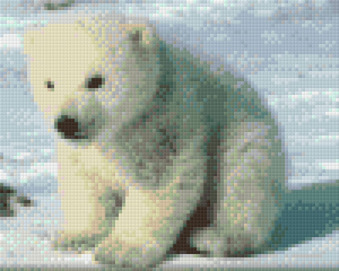 Baby Polar Bear Four [4] Baseplate PixelHobby Mini-mosaic Art Kit image 0